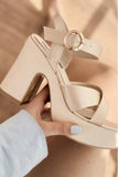 Sadnevs Satin Platform Heeled Shoes Gold