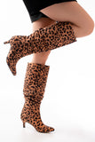 Sollet Leo Patterned Thin Heel Casual Women's Boots