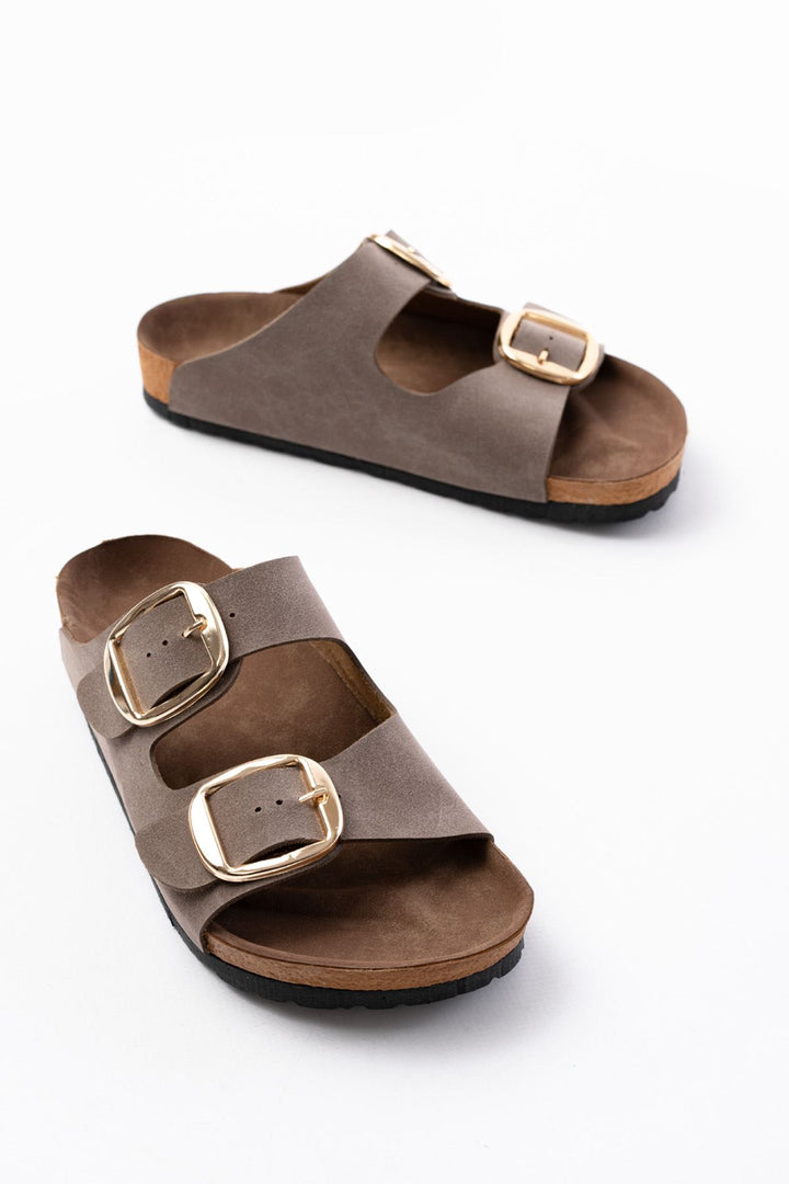 Palona Nubuk Haki Kadın Terlik - ILOVESHOES