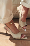 Ganwes Patent Leather Buckle Detail Stiletto Beige
