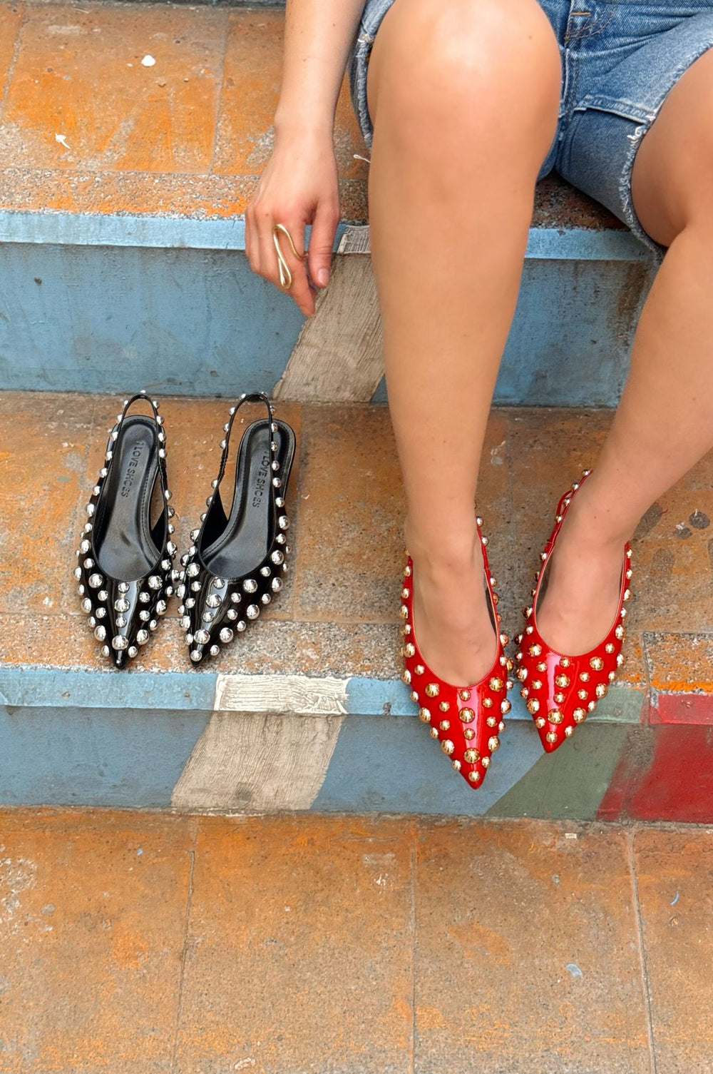 Owensa Rugan Kırmızı Troklu Stiletto - ILOVESHOES