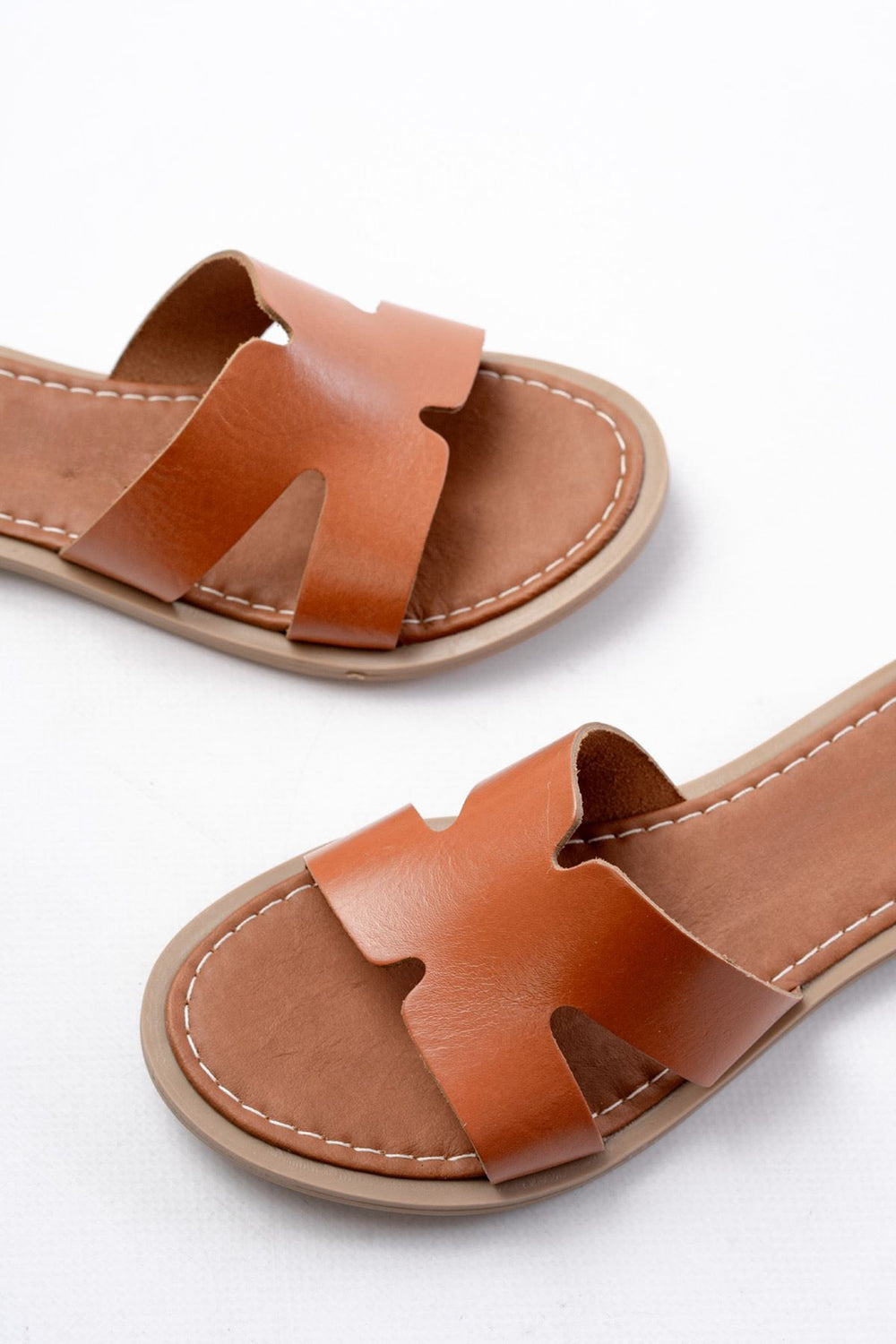 Velion Hakiki Deri Taba Kadın Terlik - ILOVESHOES