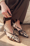Ozeras Satin Leo Patterned Low Heel Stiletto